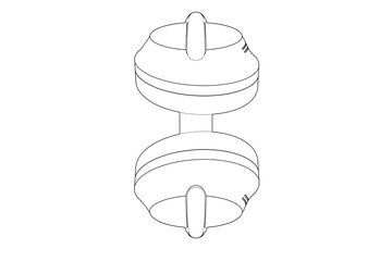 Wireframe Headphones Technical Drawing Line Art Illustration Minimalist Monochrome Vector Sketch - Audio Technology, Sound, Music Equipment Blueprint Diagram, Hifi Studio Design Outline Concept