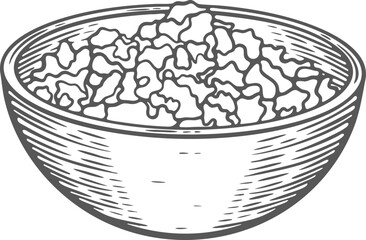 Cottage cheese in a bowl engraving dairy soft organic meal