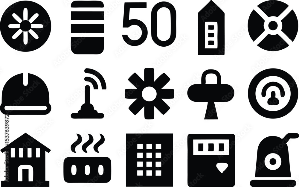 Poster air quality outline icon set a collection of isolated air quality icons on transparent background is