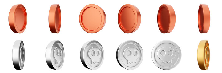 3d coin finance investment wealth payment income money dollar icon set bundle illustration