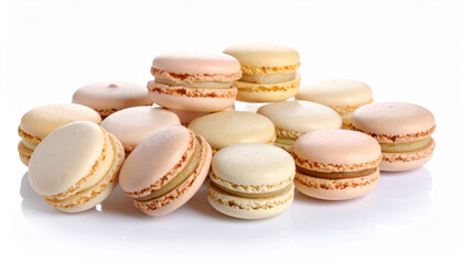 Fototapeta premium Vibrant display of macarons, each miniature masterpiece of pastel hues, showcasing delicate textures and flavors that evoke joy and indulgence