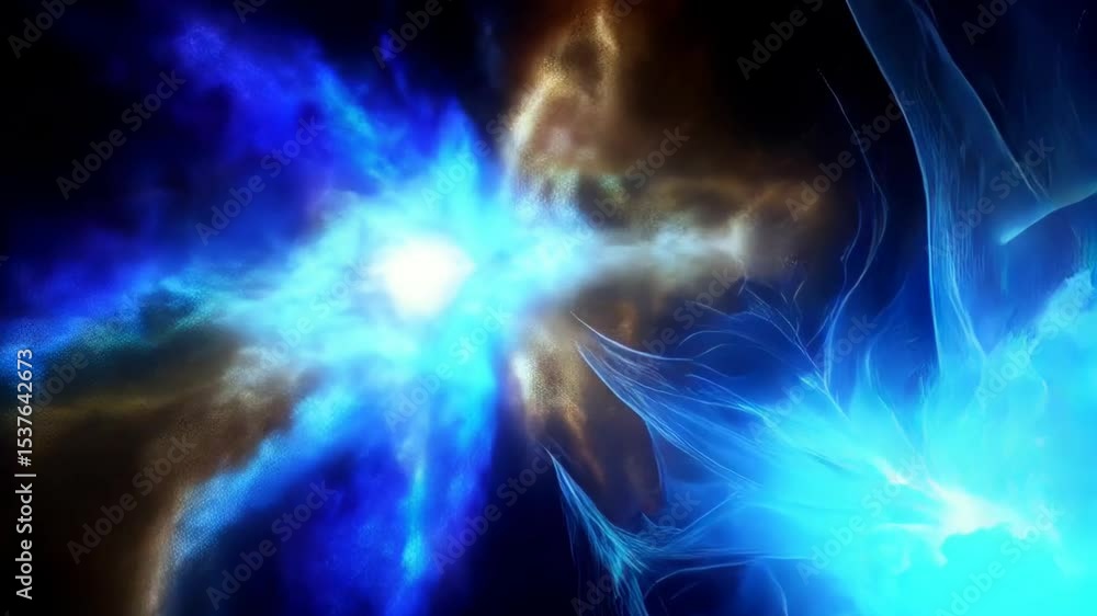 Aufkleber vibrant cosmic clouds with central light source and nebula formations in space, generating a celesti