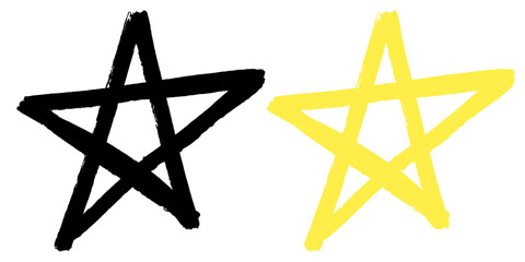 Grunge star with brush stroke texture vector for distressed awards, rock music, or rebellious spirit. Ideal for rough, edgy designs, vintage themes, or artistic statements.
