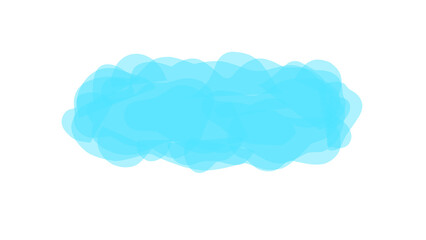 Blue abstract cloud illustration in soft translucent style, perfect for weather icons, web design, kids content, or dreamy digital projects