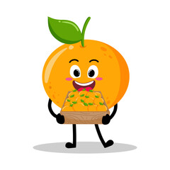 Cute Hand Drawn Orange Selling Fruit