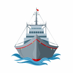 Majestic Ocean Liner A Detailed Vector Illustration of a Classic Warship