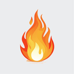 Fiery Flame Illustration Orange and Yellow Fire Graphic Design