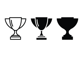 Trophy Podium Icon Black Winner Cup Silhouette Vector