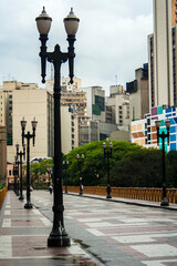 Santa Ifigenia Viaduct and skyline of Sao Paulo