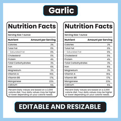 garlic nutrition facts,
garlic nutrition label,
allium vegetable nutrition,
garlic calories chart,
immune boosting food,
antioxidant rich garlic,