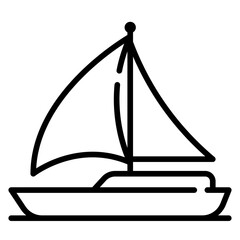 Yachting line icon
