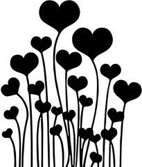 Herzenwiese,floral background with hearts,background with floral elements and hearts,Heartflowers Heart In Heart Retro