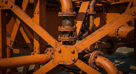 Complex Interplay of Orange Metal Infrastructure with Rivets and Piping