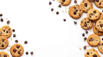 Naklejka premium Chocolate chip cookies arrangement