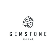 gemstone logo design natural gemstone chunks with a modern simple line concept as a symbol of jewelry simple illustration template