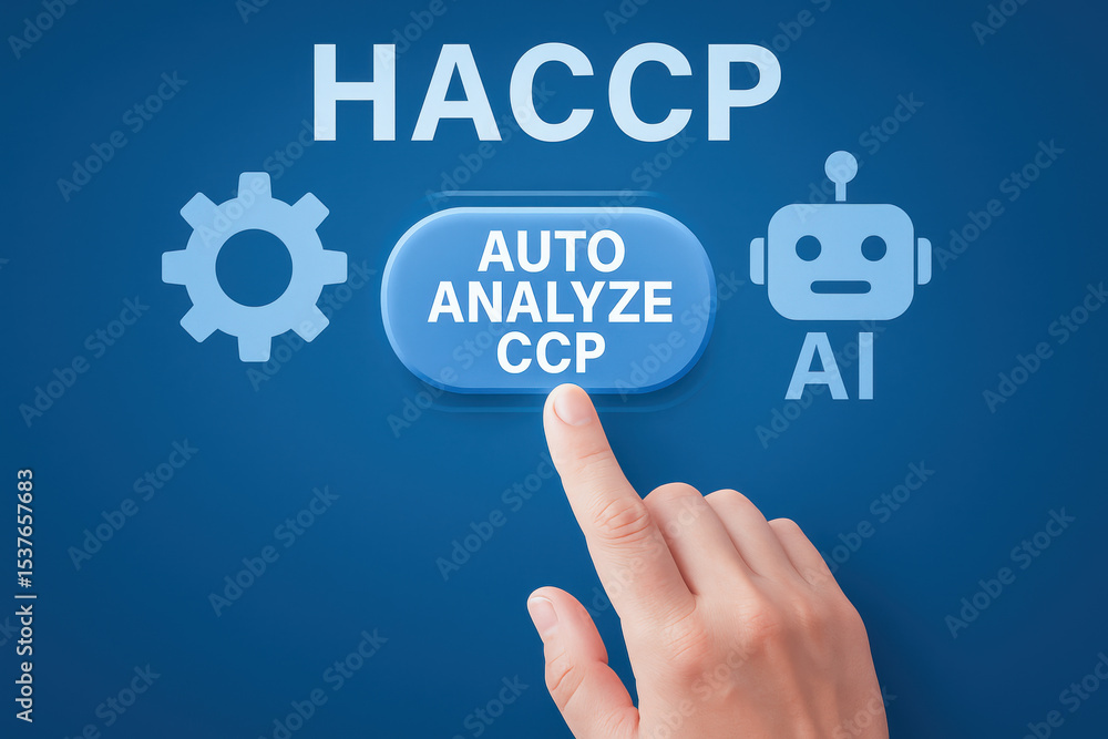 Poster haccp system with hand pressing auto analyze control point button for hazard analysis and critical p