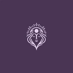 Abstract goddess logo in elegant and stylized form.