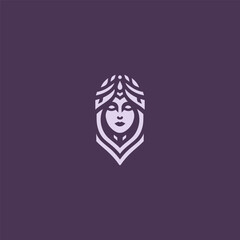 Abstract goddess logo in elegant and stylized form.
