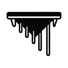 Icicle Lined Gutter Icon Vector Illustration