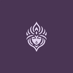 Abstract goddess logo in elegant and stylized form.