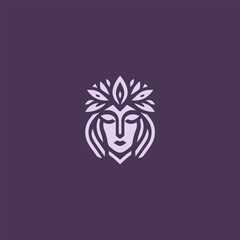 Abstract goddess logo in elegant and stylized form.