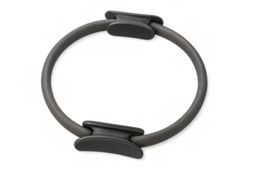 Gray pilates ring resting on a transparent background, perfect for enhancing fitness routines and improving flexibility during workouts