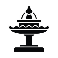 Snow Covered Fountain Icon Vector Illustration
