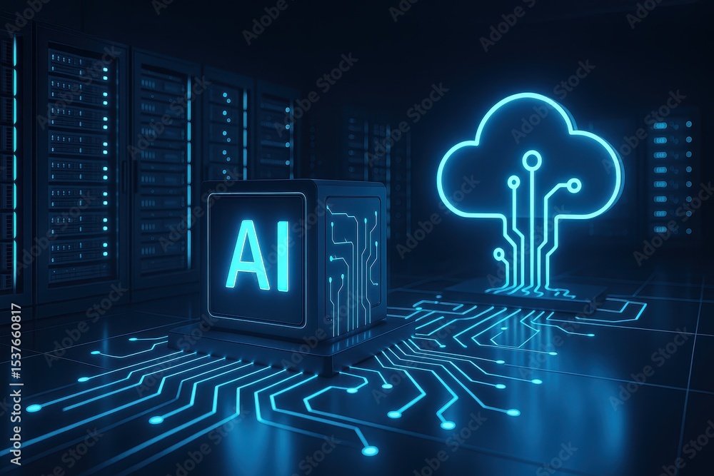 Aufkleber state-of-the-art data center facility with advanced cloud computing infrastructure and ai technology