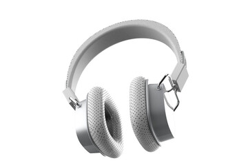 Modern White Wireless On-Ear Headphones Isolated on Transparent Background. High-Res Studio Photo...