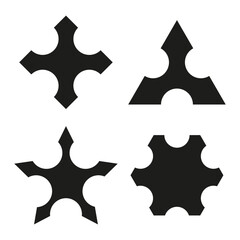 Star cross shapes. Geometric symbol collection. Vector icon set. Abstract form design.