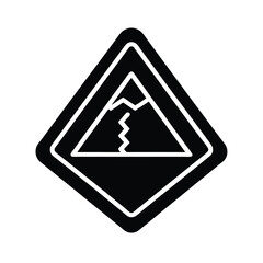 Snow Covered Road Sign Icon Vector Illustration