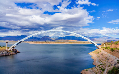 Roosevelt Bridge over Theodore Roosevelt Lake and the Salt River in Arizona