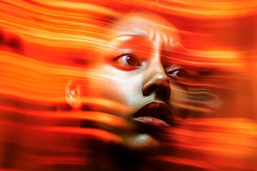 Metaphorical ptsd awareness of a mental illusion. Reality distortion. Foggy vision. Confusion and health. Hallucination - due to ptsd: abstract image of mental state. Mysterious illness.