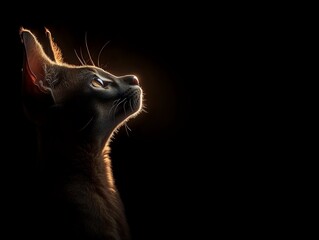 Silhouetted Cat Gaze