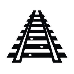 Snowy Train Tracks Icon Vector Illustration