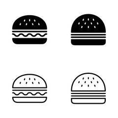 Burger icon vector. burger sign and symbol. hamburger