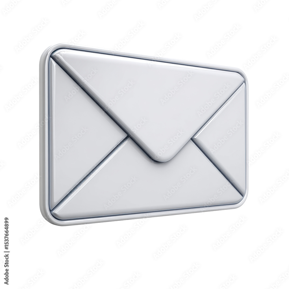 Poster transparent png 3d icon of email envelope design with clean and colorful visuals for inbox