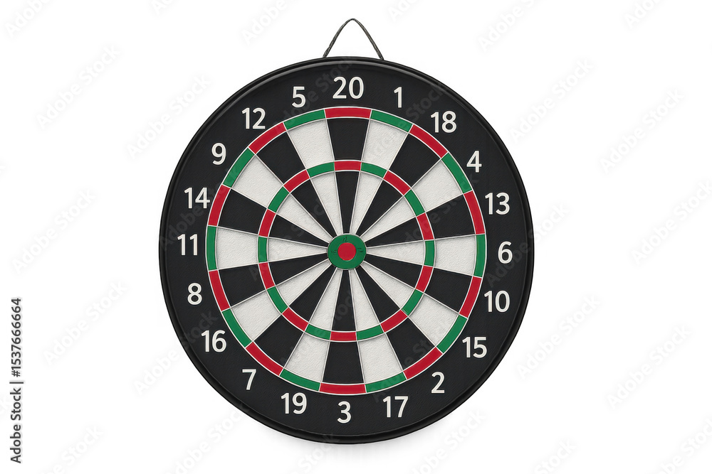 Poster classic dartboard with transparent background, displaying numbers for scoring in a game of darts