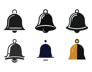 set of bell icon silhouette vector illustration
