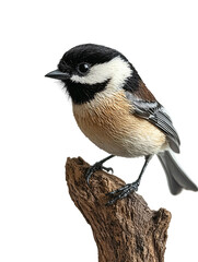 Fototapeta premium Exquisite Black-capped Chickadee on Branch PNG