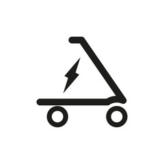 Electric cart icon. Delivery energy symbol. Power lightning element. Vector transport shape.