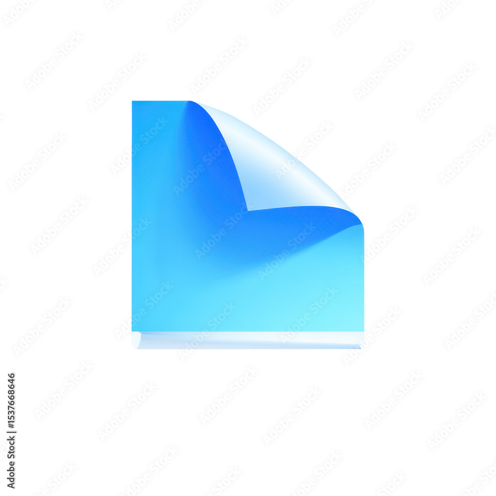 Poster a captivating transparent png icon depicting a clean 3d file document design of a curled paper