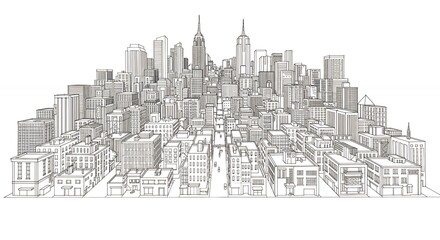 Cityscape drawing illustration