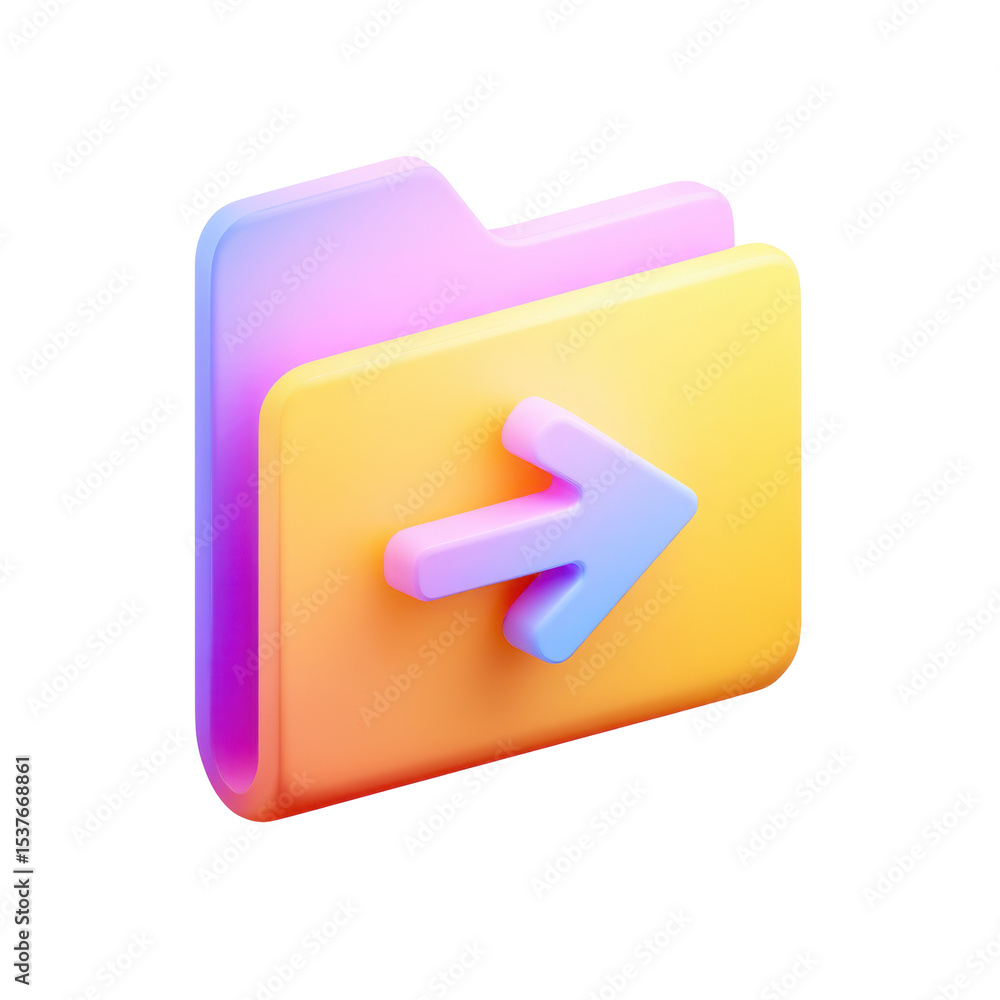 Poster seamless file transfer a transparent png 3d icon of a clean folder with an arrow design