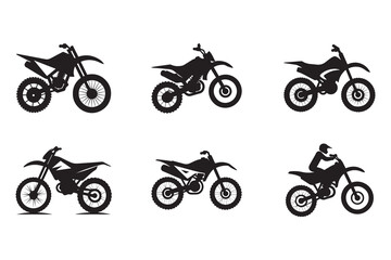 Naklejka premium dirt bike icon, dirt bike silhouette vector illustration-simple silhouette illustration of dirt bike, perfect for dirt bike logos and icons