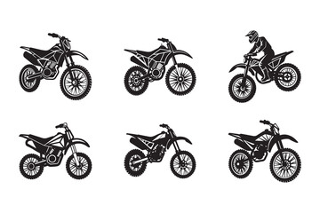dirt bike icon, dirt bike silhouette vector illustration-simple silhouette illustration of dirt bike, perfect for dirt bike logos and icons