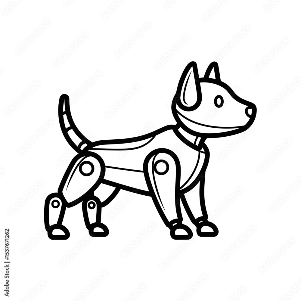Poster robot dog icon representing artificial intelligence technology