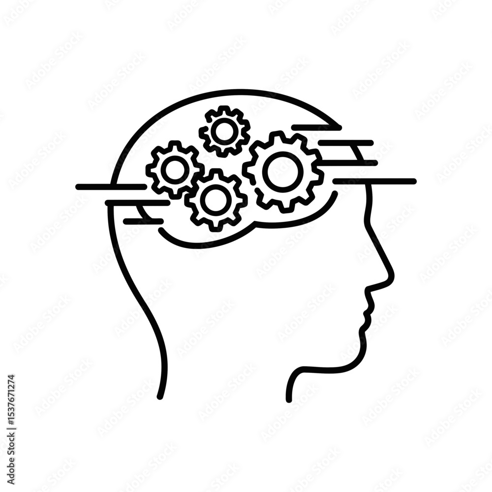 Aufkleber artificial intelligence concept with gears representing thought