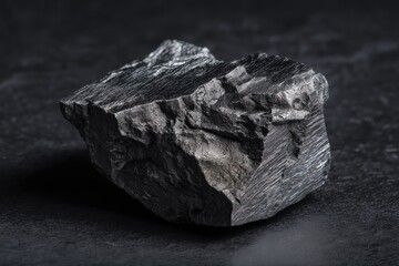 Naklejka premium Ruthenium metal chunk showcasing raw characteristics and unique surface texture ideal for scientific study and industrial applications