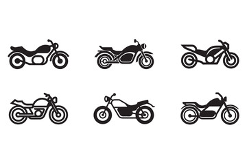 Obraz premium set of motorcycle icon silhouette vector illustration